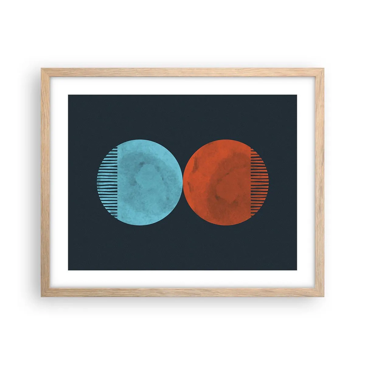 Plakát v rámu světlý dub - Pouze geometrie? - 50x40 cm