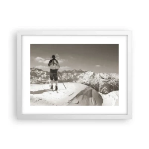 Plakát v bílém rámu - Stejné hory - 40x30 cm
