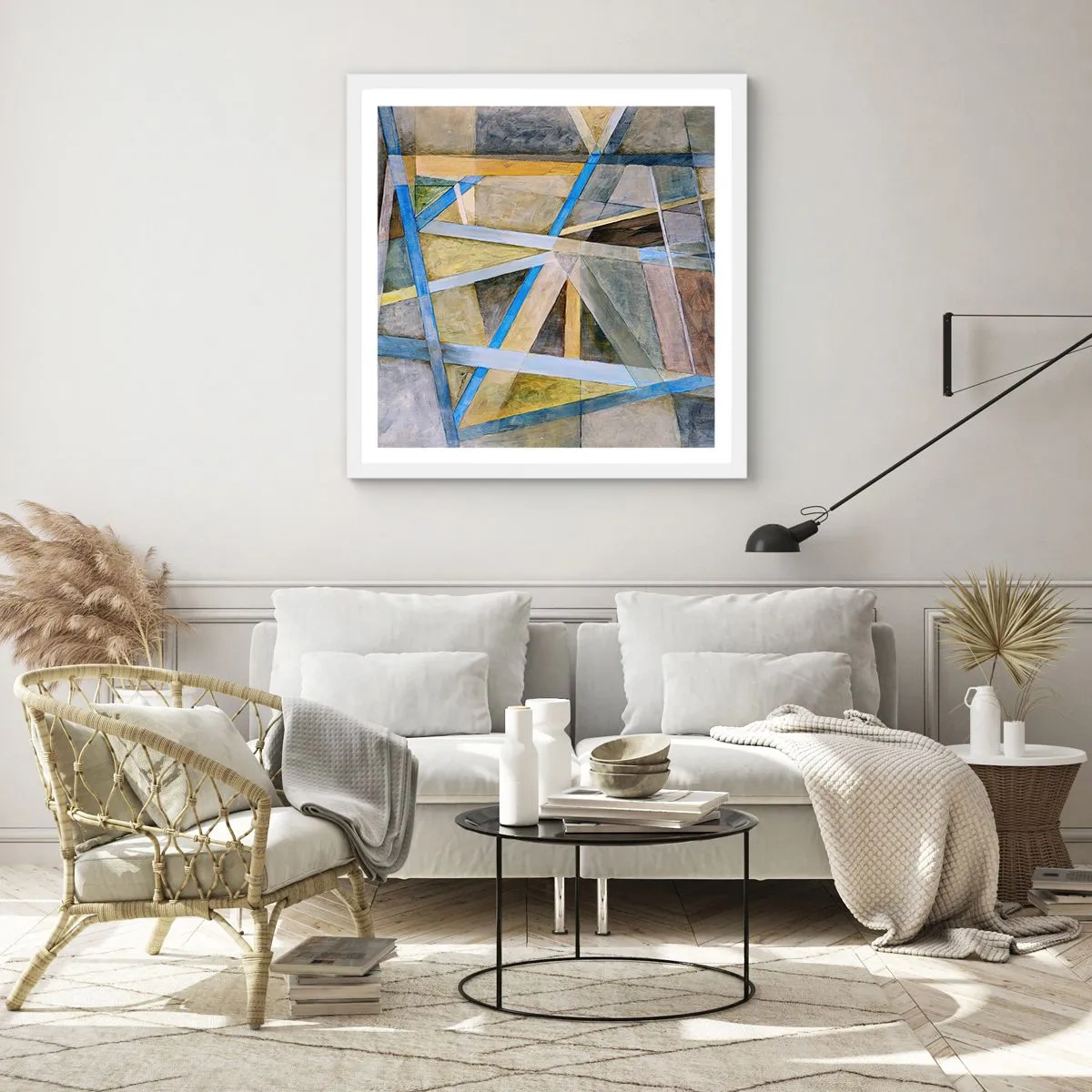 Plakát v bílém rámu - Přímo nebo diagonálně? - 40x40 cm