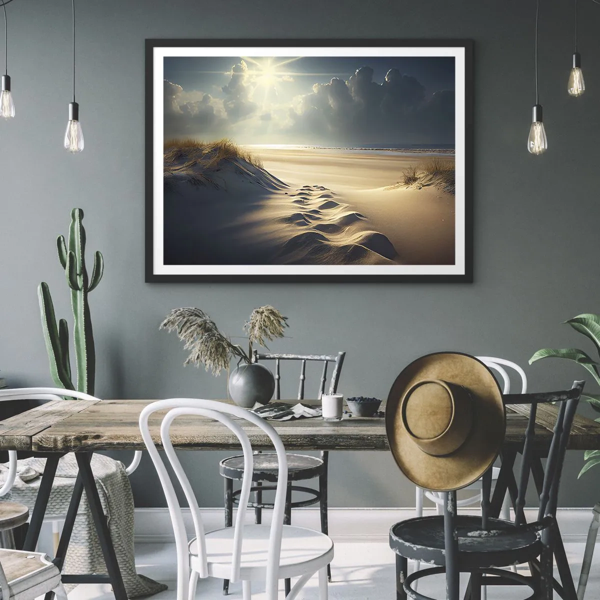 Plakát v černém rámu - Uklidňující krajina - 70x50 cm