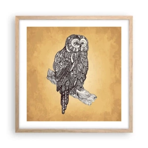 Plakát v rámu světlý dub - Mistrovské ornamenty moudrosti - 50x50 cm