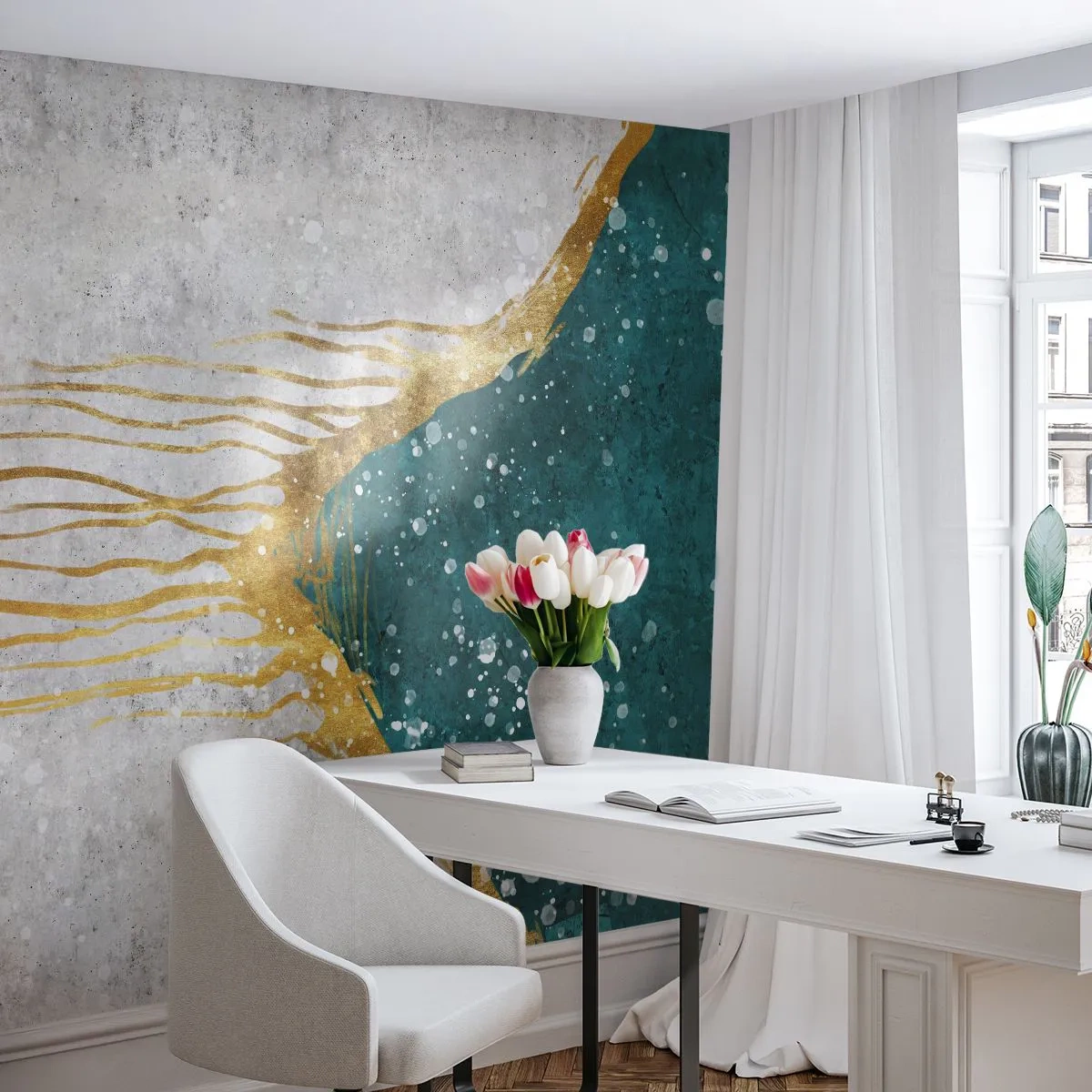 Fototapeta na míru Premium Canvas - Zlatý příliv - Minimalismus, Art Deco, Kus