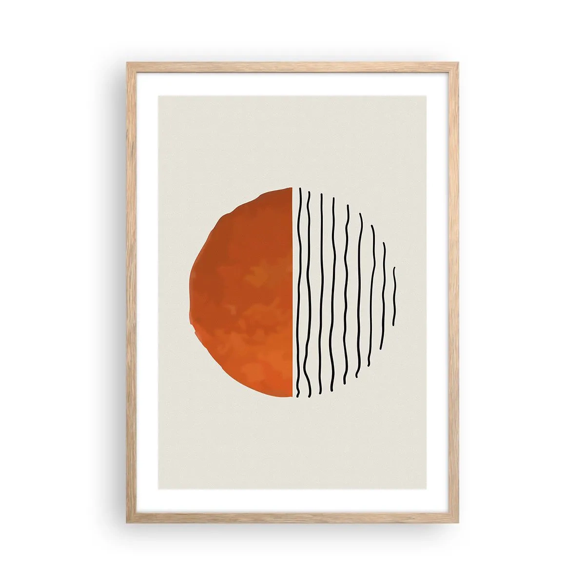 Plakát v rámu světlý dub - V japonské atmosféře - 50x70 cm