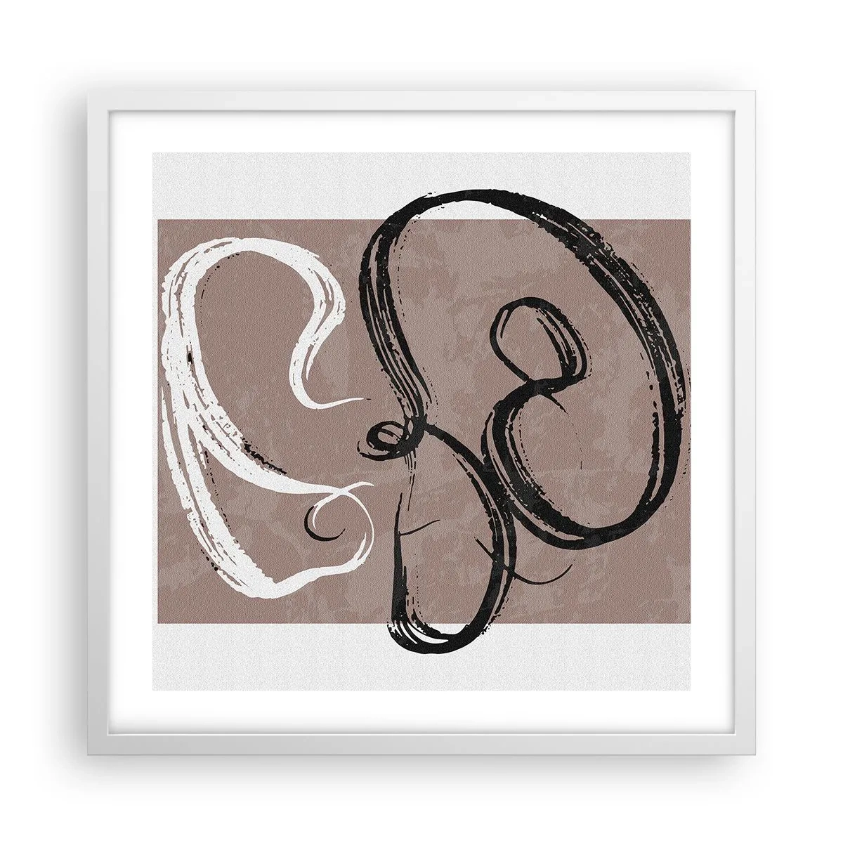 Plakát v bílém rámu - Kompozice – hledání úplnosti - 50x50 cm