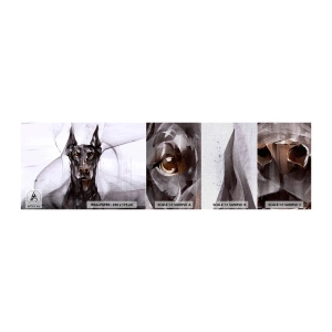 Vzor Fototapety Premium Canvas - Z urozeného rodu - Abstrakce, dobrman, Pes - 100x30 cm