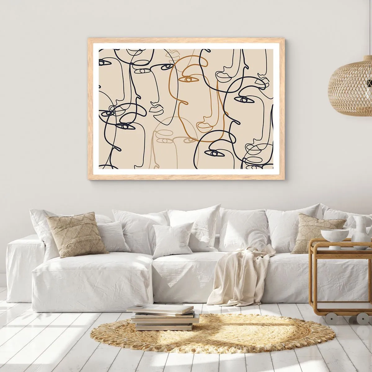 Plakát v rámu světlý dub - Portrét znásobený - 91x61 cm