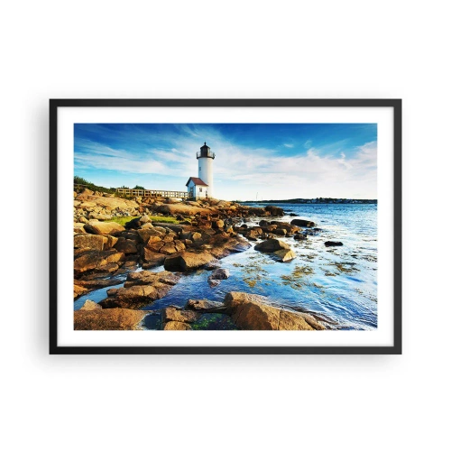 Plakát v černém rámu - Vraťte se šťastně, čekám - 70x50 cm
