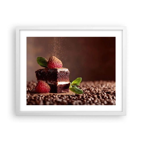 Plakát v bílém rámu - Život je sladký - 50x40 cm