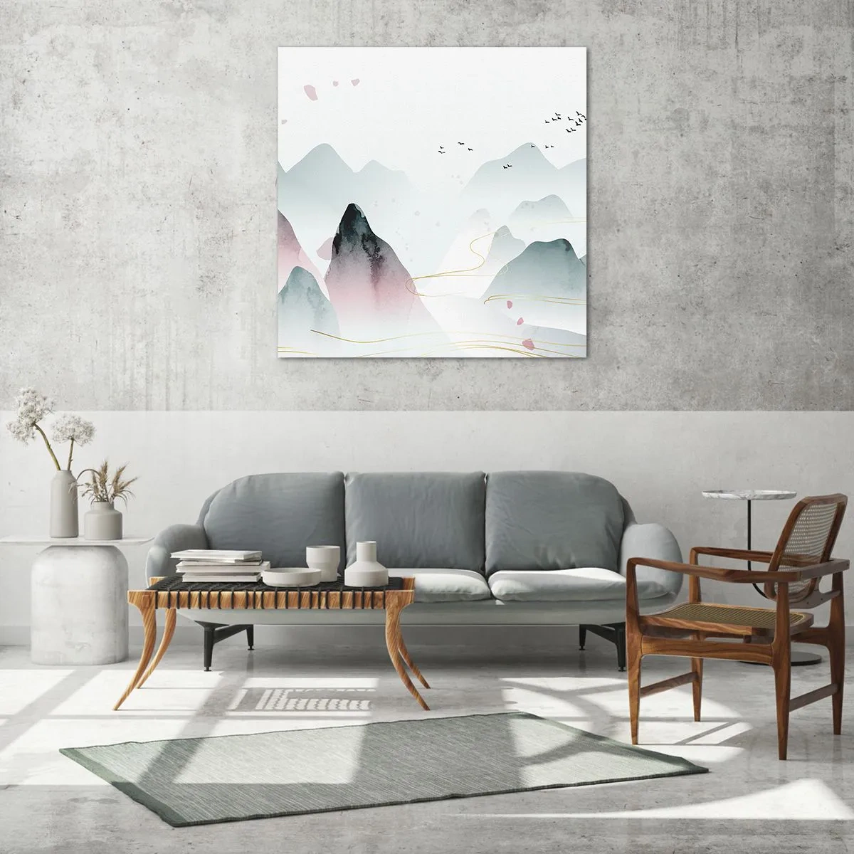 Obraz na skle - Přes vrcholy - 70x70 cm