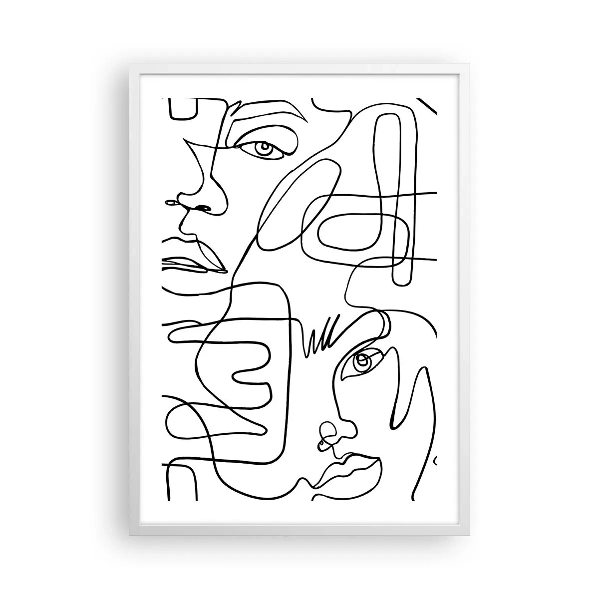 Plakát v bílém rámu - Ve spletených emocích - 50x70 cm