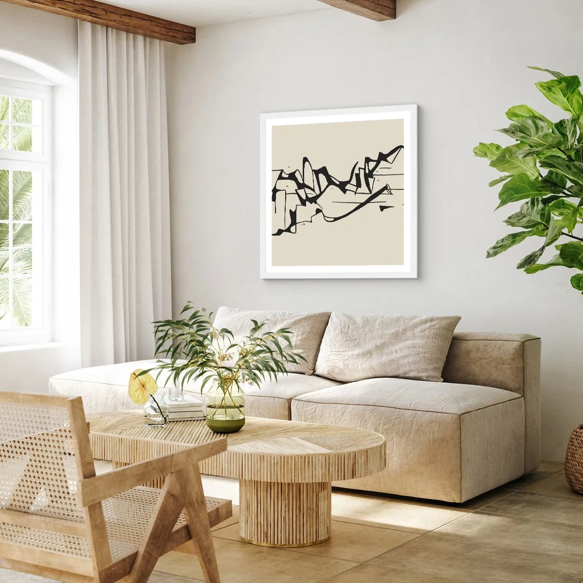 Plakát v bílém rámu - Možná krajina - 60x60 cm