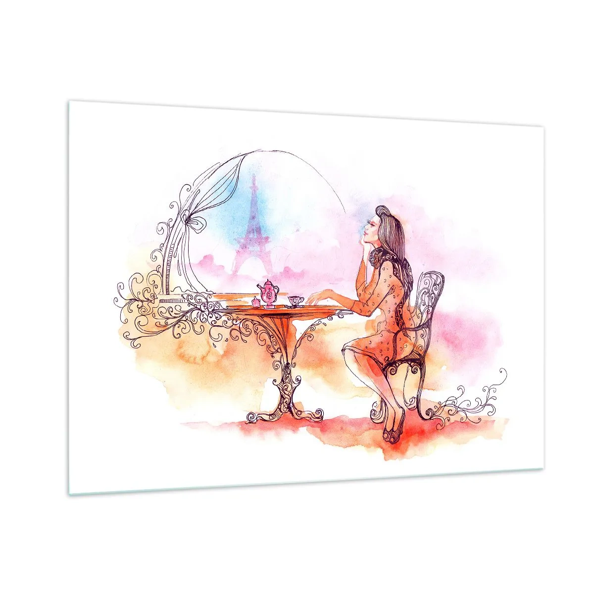 Obraz na skle - Pařížská elegance - 100x70 cm