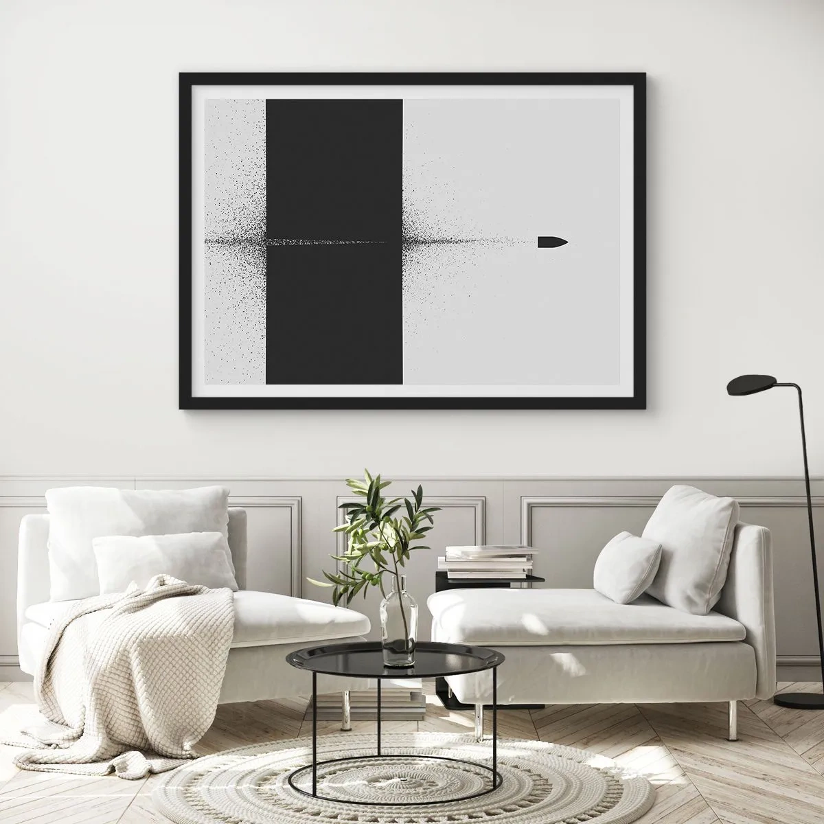 Plakát v černém rámu - Přímo k cílu - 100x70 cm