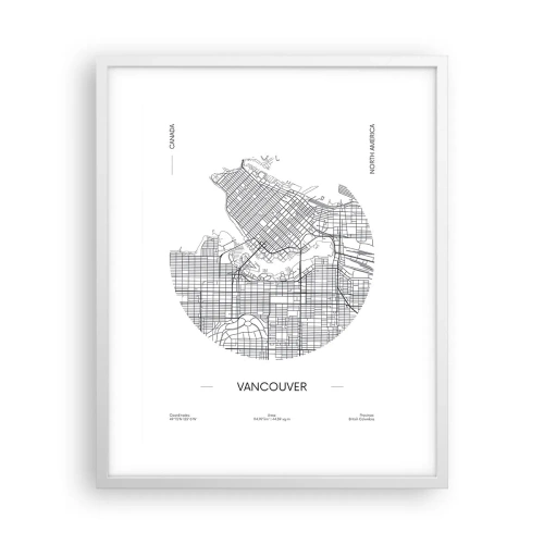 Plakát v bílém rámu - Anatomie Vancouveru - 40x50 cm