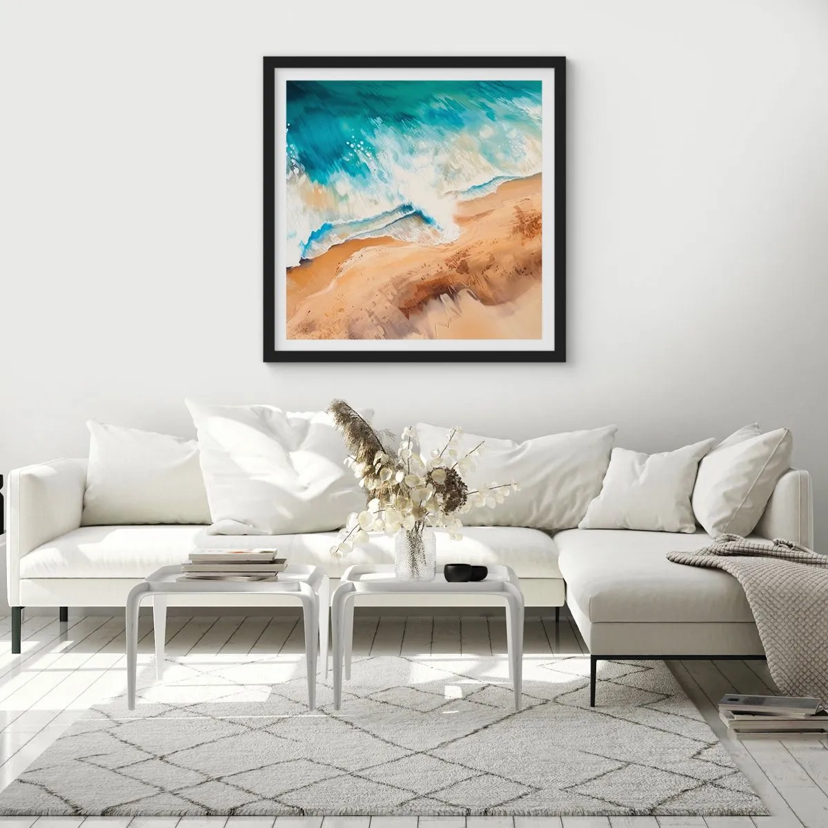 Plakát v černém rámu - Vlna, která se vrací - 60x60 cm