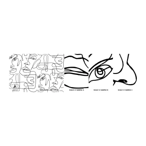 Fototapeta Vzorek Standard Eco - Ve spletených emocích - Tváře, Čára, Oči - 100x30 cm