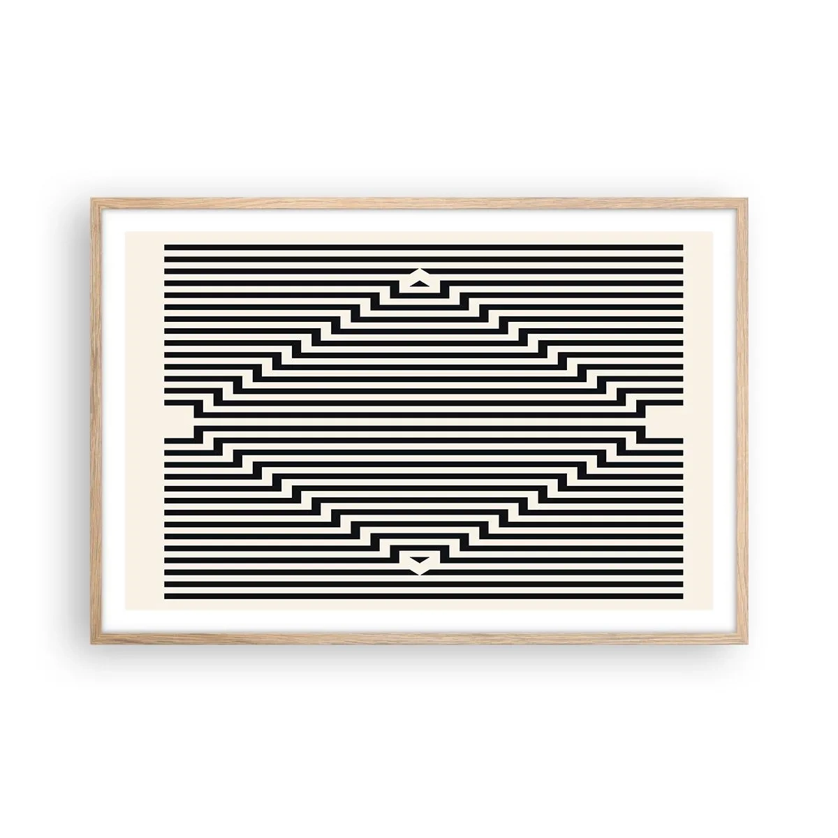 Plakát v rámu světlý dub - Geometrická iluze - 91x61 cm