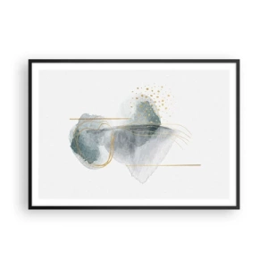 Plakát v černém rámu - O vztahu mezi šedou a zlatou - 100x70 cm