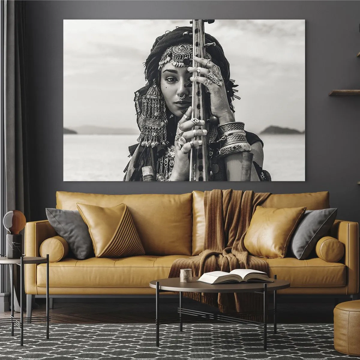 Obraz na skle - Samotná hudba orientu - 100x70 cm