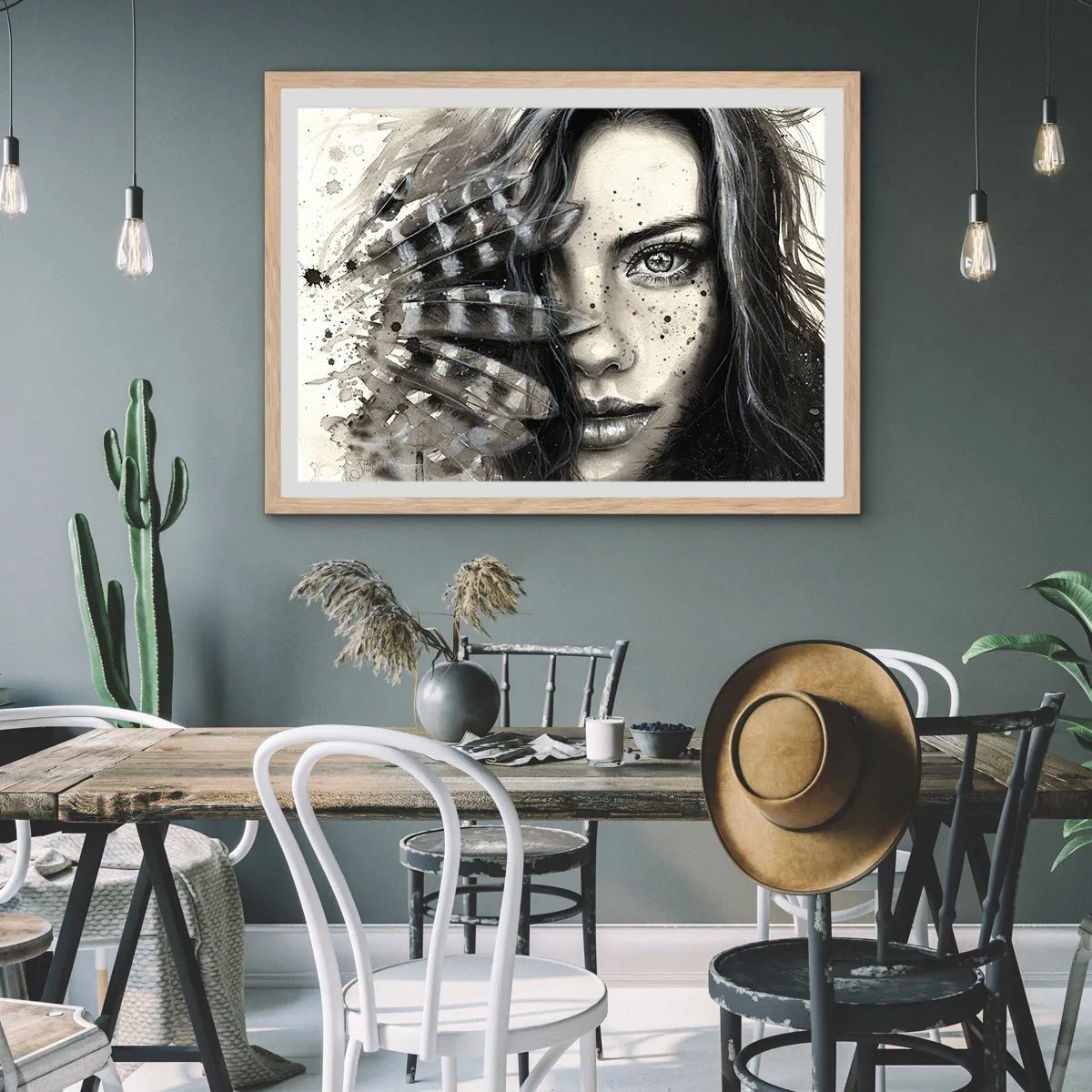 Plakát v rámu světlý dub - Divoká krása - 70x50 cm