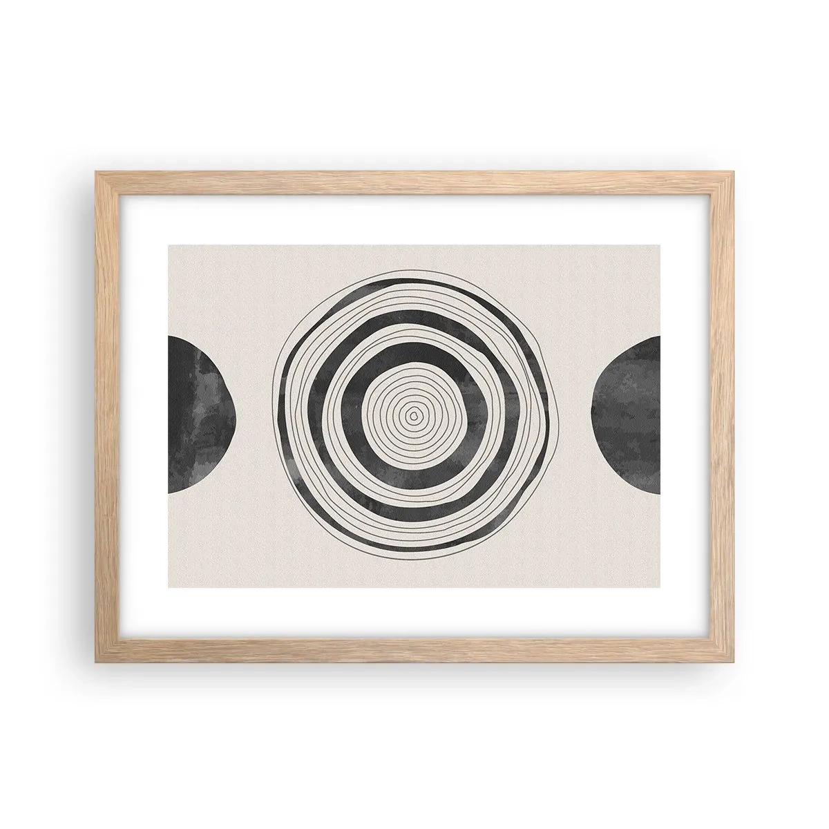 Plakát v rámu světlý dub - Důležité je to, co je uprostřed - 40x30 cm