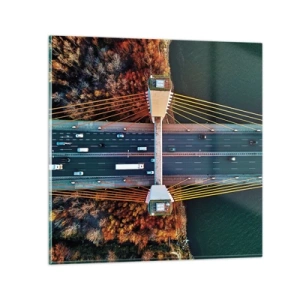 Obraz na skle - Za vodami, za lesy - 50x50 cm