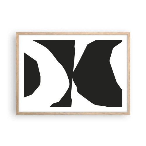 Plakát v rámu světlý dub - Positive-negative - 70x50 cm