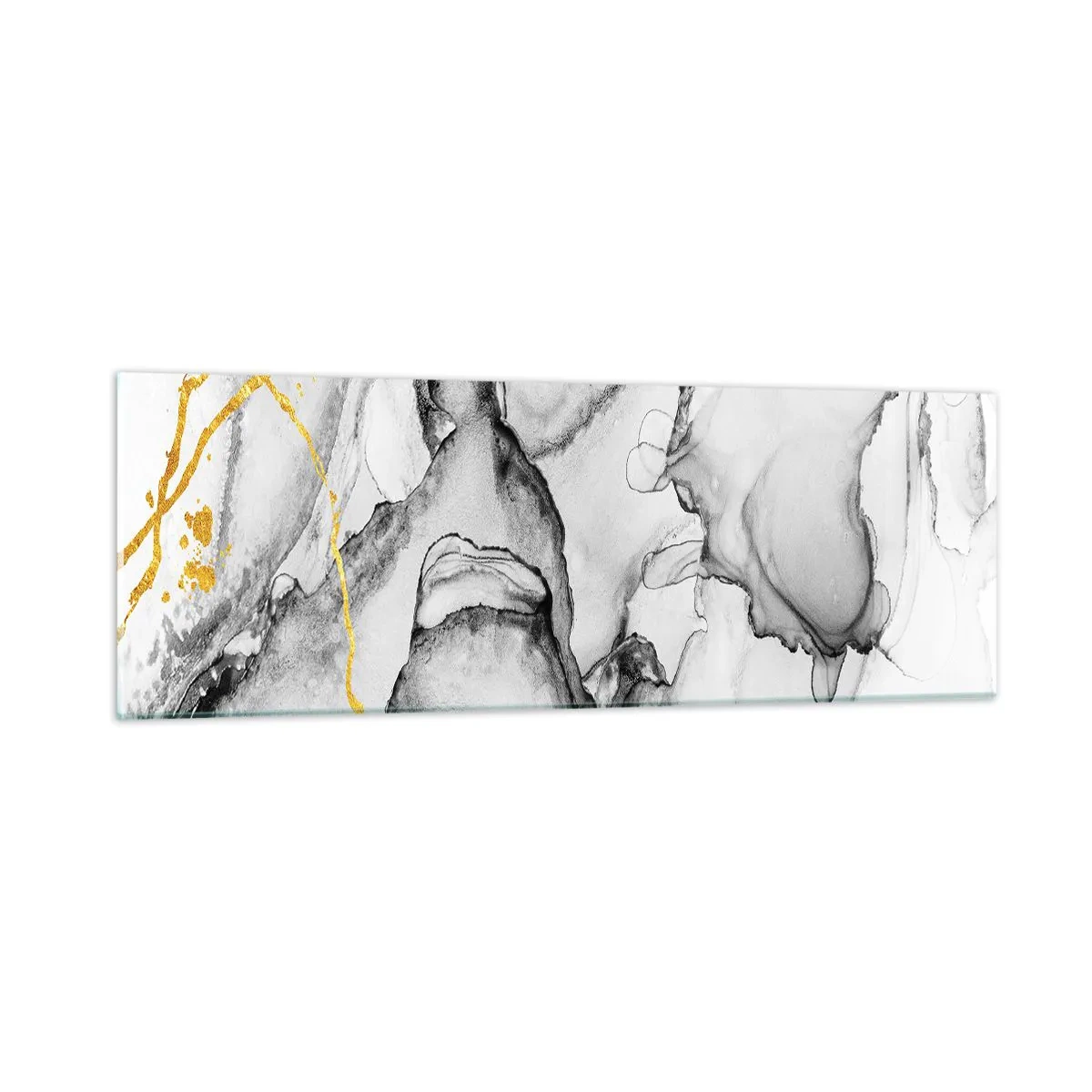 Obraz na skle - Kompozice se zlatým motivem - 90x30 cm