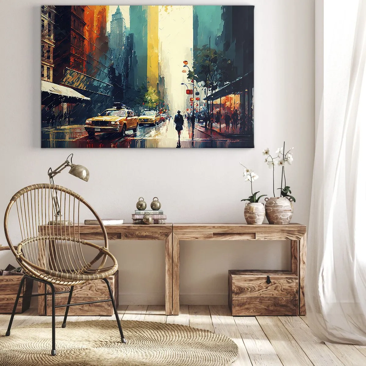 Obraz na plátně - New York – tady je i déšť barevný - 70x50 cm