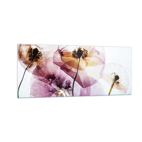 Obraz na skle - Průhledné těla květin - 100x40 cm