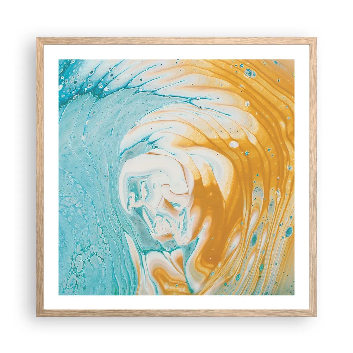 Plakát v rámu světlý dub - Pastelový vír - 60x60 cm