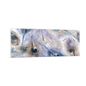 Obraz na skle - Kompozice pavího oka - 140x50 cm