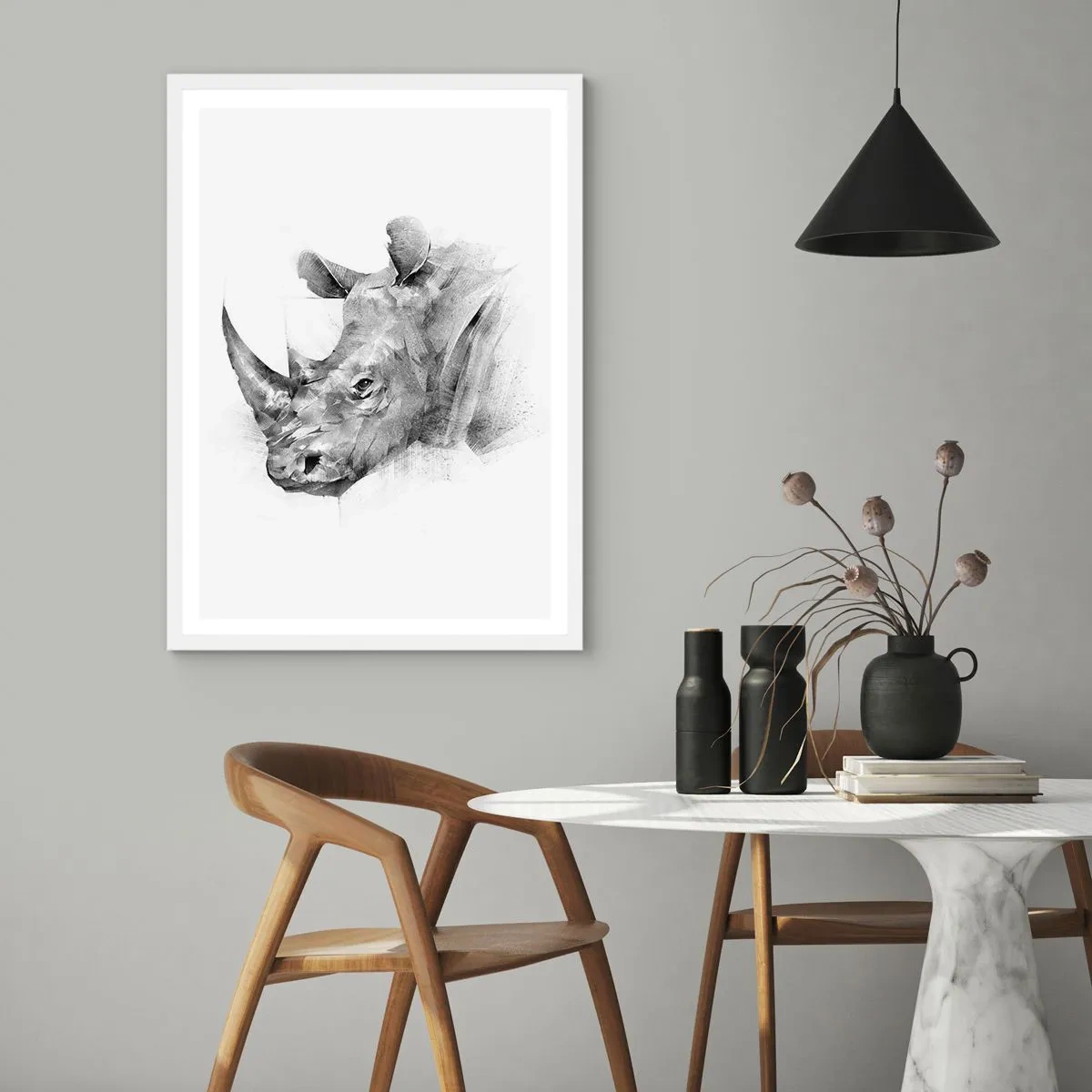 Plakát v bílém rámu - Africký portrét - 70x100 cm