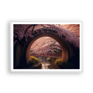 Plakát v bílém rámu - Japonské jaro - 100x70 cm