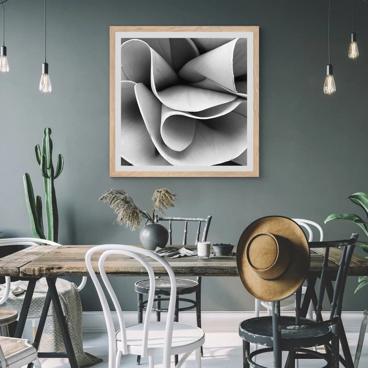 Plakát v rámu světlý dub - Děje se ve vesmíru - 60x60 cm