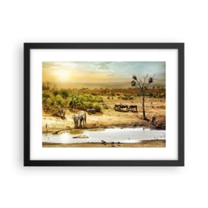 Plakát v černém rámu - „Z ráje opět pramenila řeka…“ - 40x30 cm