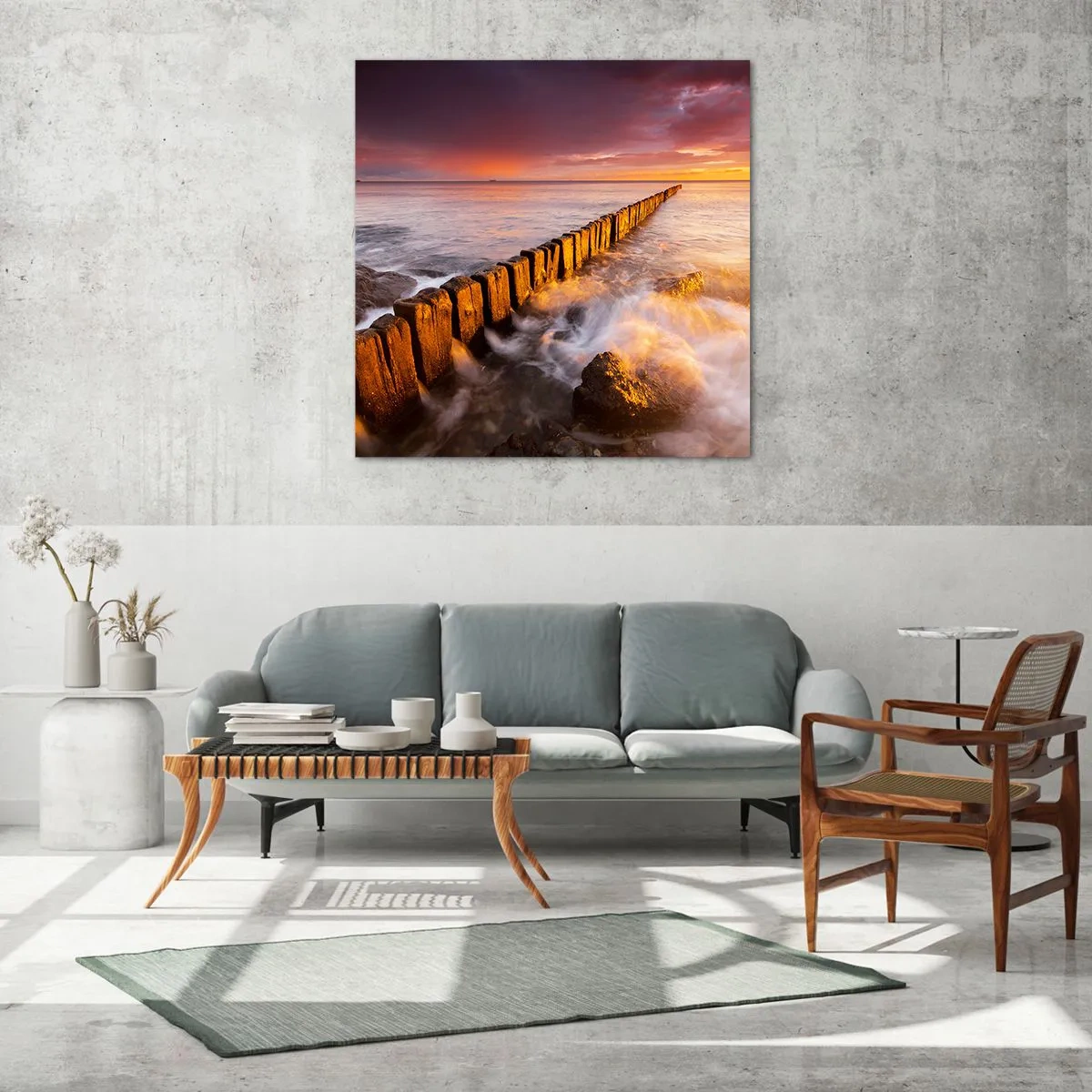 Obraz na skle - Jemnost vln - 30x30 cm