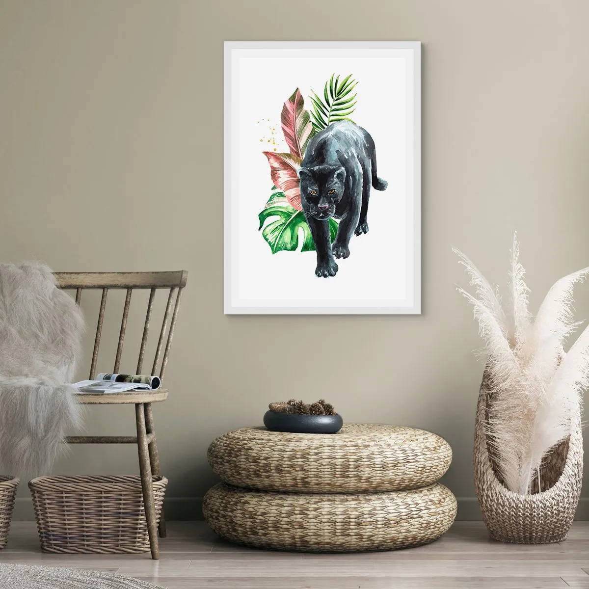 Plakát v bílém rámu - Zběsilost v srdci - 70x100 cm