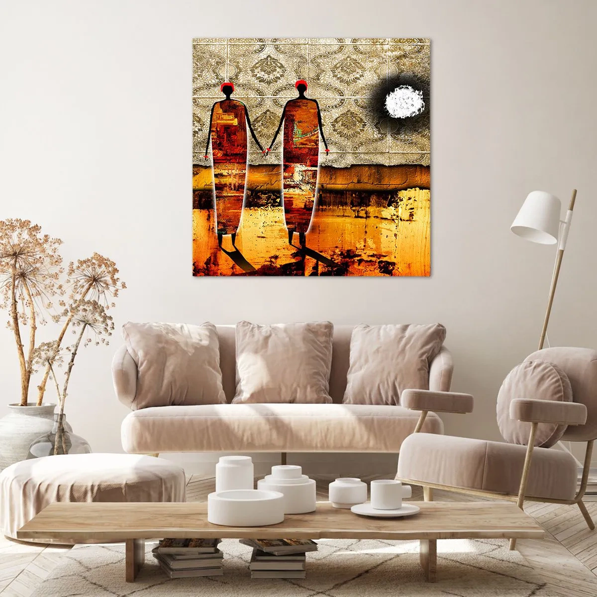 Obraz na plátně - Etnická kompozice v barvách Afriky - 40x40 cm