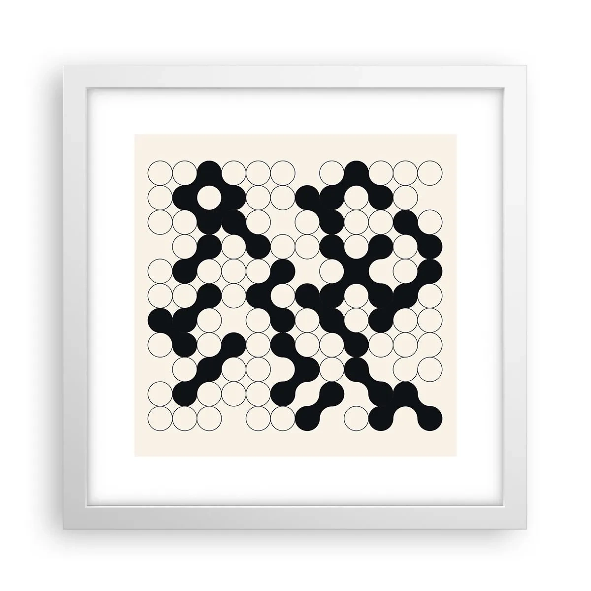 Plakát v bílém rámu - Čínská hra – variace - 30x30 cm