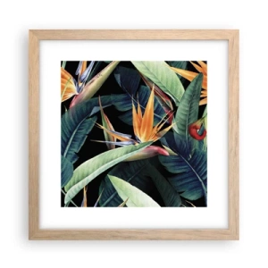 Plakát v rámu světlý dub - Plamenné květy tropů - 30x30 cm