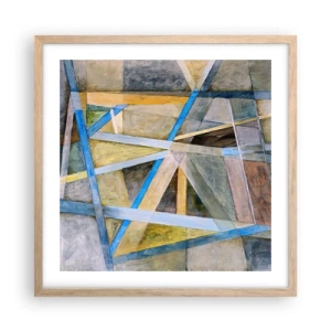 Plakát v rámu světlý dub - Přímo nebo diagonálně? - 50x50 cm