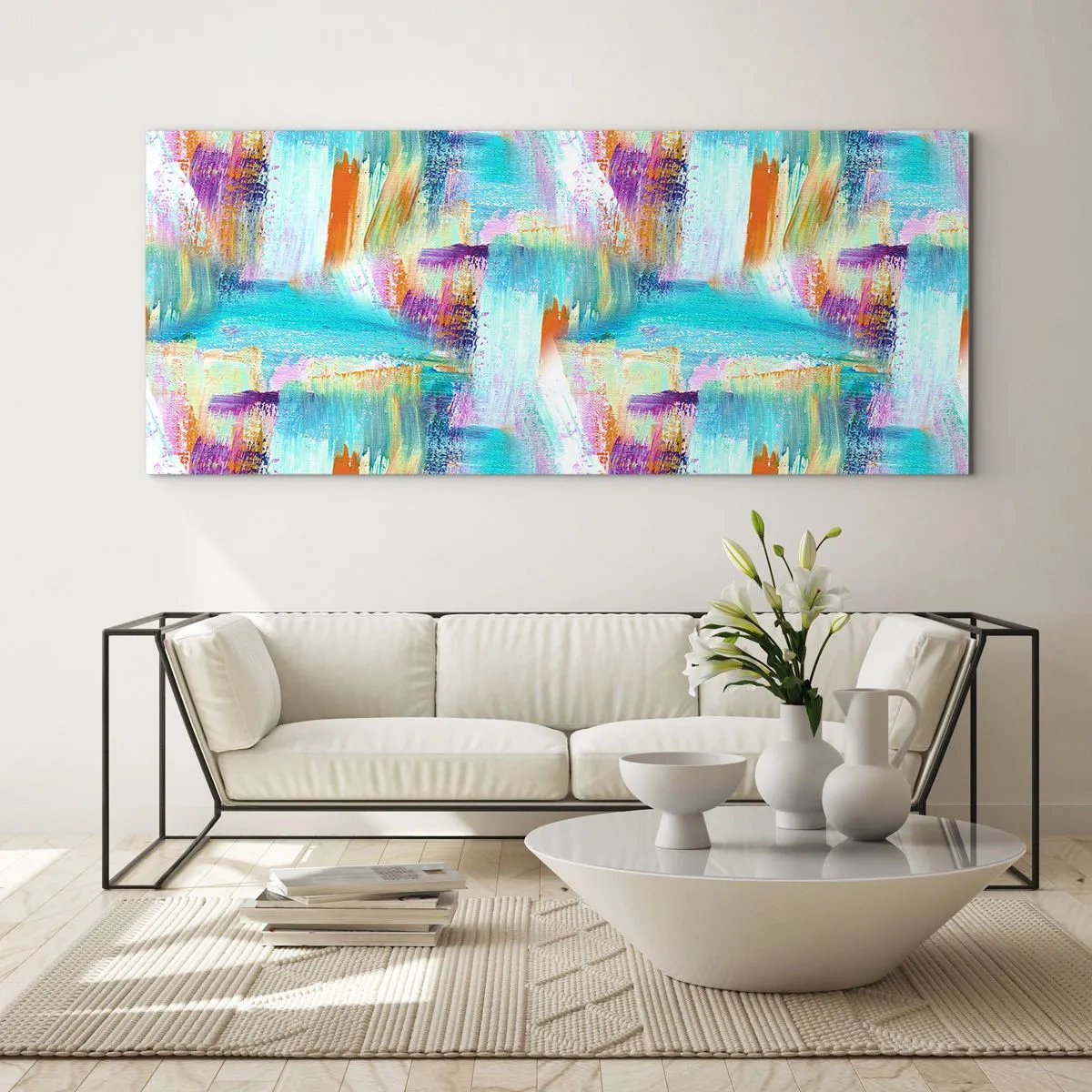 Obraz na skle - Pohodové střídavé cákance - 120x50 cm