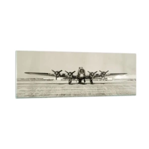 Obraz na skle - Jako vždy připraven - 90x30 cm