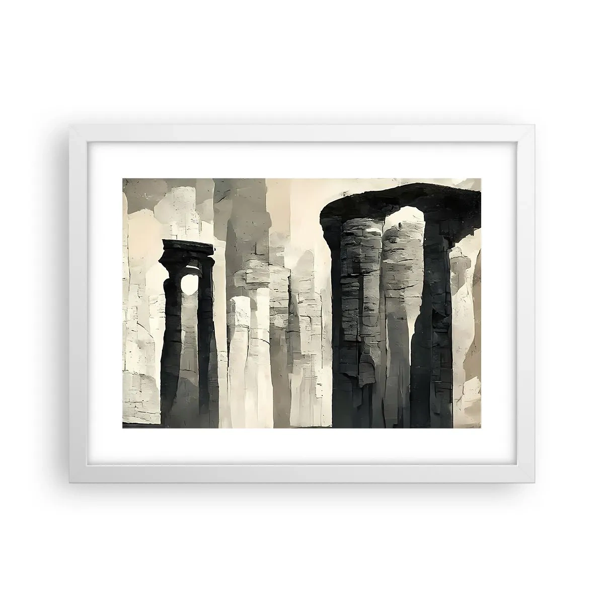 Plakát v bílém rámu - Majestátnost starožitnosti - 40x30 cm