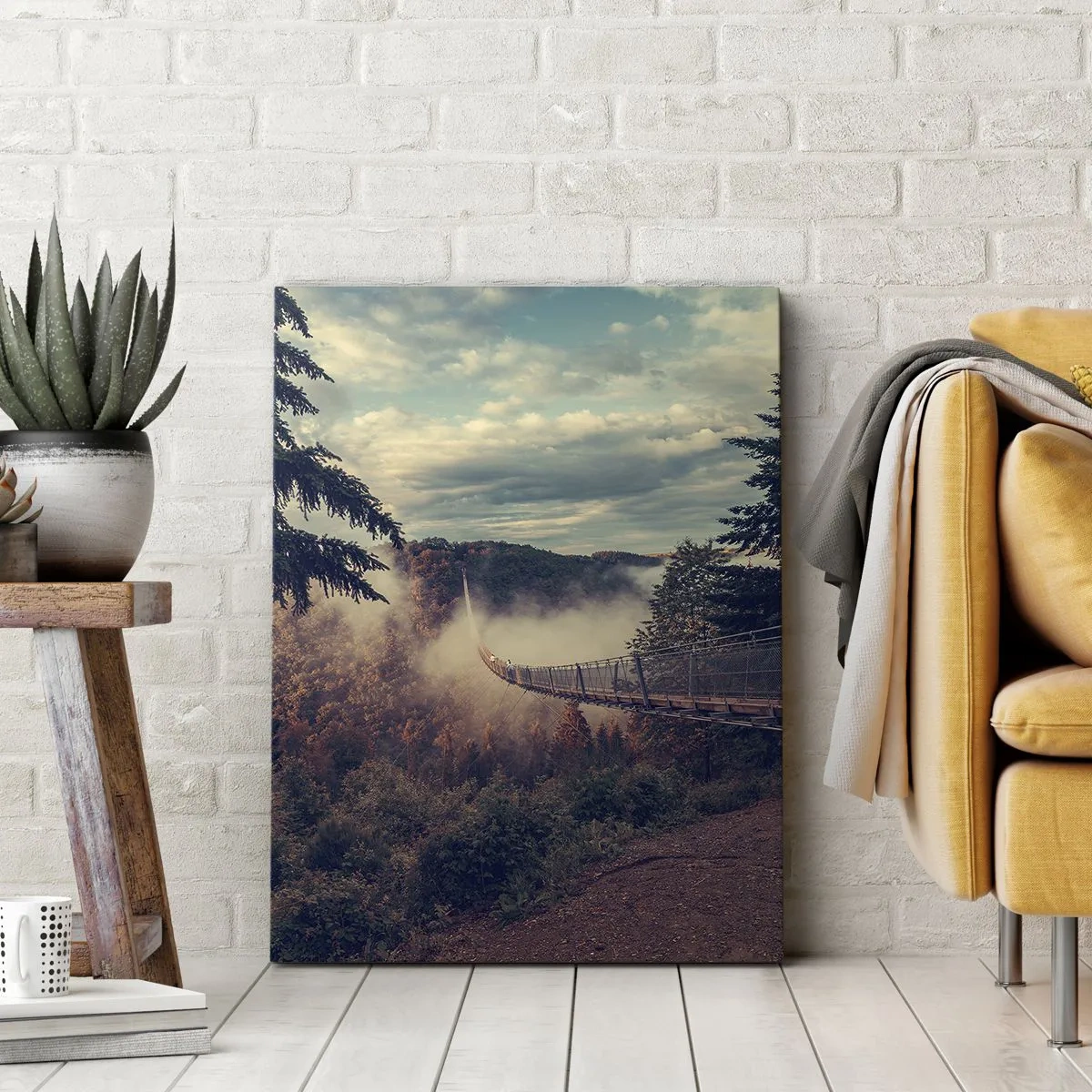 Obraz na plátně - Nad podzimním lesem - 55x100 cm