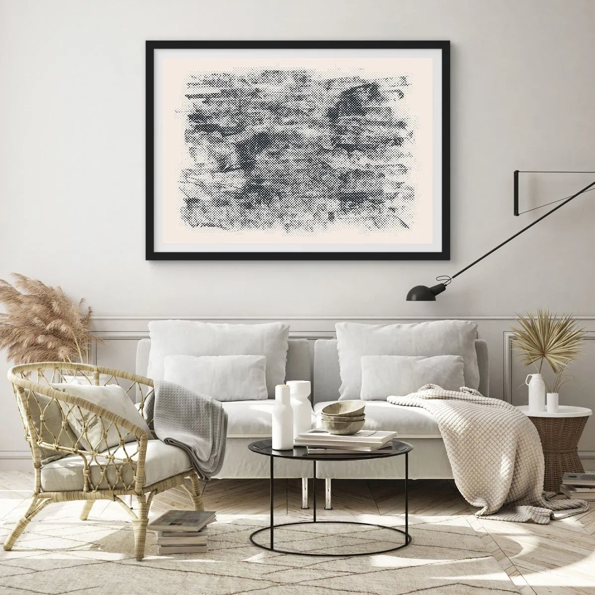 Plakát v černém rámu - Mlžná kompozice - 100x70 cm