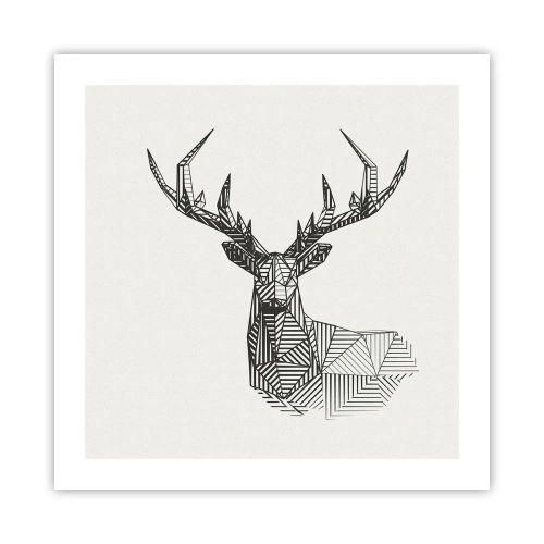 Plakát - Jelen v kubistickém stylu - 50x50 cm
