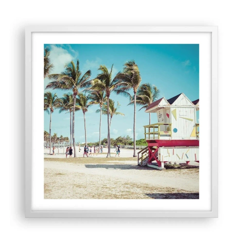 Plakát v bílém rámu - Čeká tě krásný den - 50x50 cm