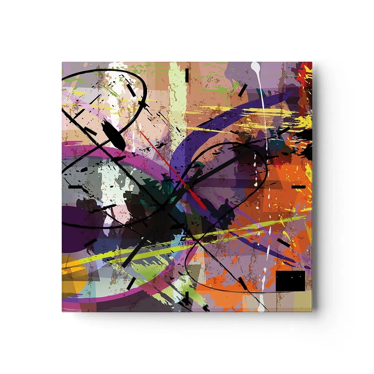 Nástěnné hodiny - Lze přímo nebo kolem - 30x30 cm